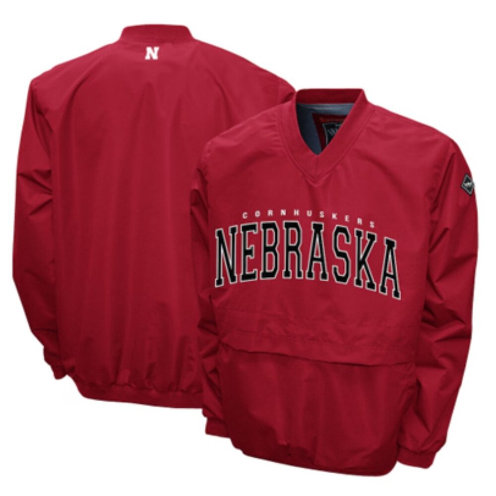 Nebraska Huskers Franchise Club Members Windshell V-Neck Pullover Jacket  SZ M